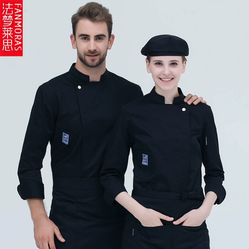 Шеф -повара рабочая одежда длинная -насыщенная осенняя и зимняя отель обратно кухонная официант выпекать западные десерты, гонгтинские западные блюда