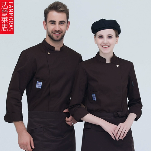 Шеф -повара рабочая одежда длинная -насыщенная осенняя и зимняя отель обратно кухонная официант выпекать западные десерты, гонгтинские западные блюда