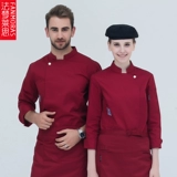 Шеф -повара рабочая одежда длинная -насыщенная осенняя и зимняя отель обратно кухонная официант выпекать западные десерты, гонгтинские западные блюда