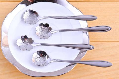 Fancy muỗng cà phê thép không gỉ muỗng nhỏ sáng tạo Nhật Bản anh đào thìa khuấy thìa tráng miệng muỗng trà hoa thìa - Cà phê phin pha cafe