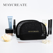 Portable small cosmetic bag Korean cute girl mesh transparent large capacity multifunctional simple travel storage bag
