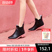 l_rain shoes women fashionable outwear rainboots women summer boots waterproof lady short tube waterproof shoes shoes