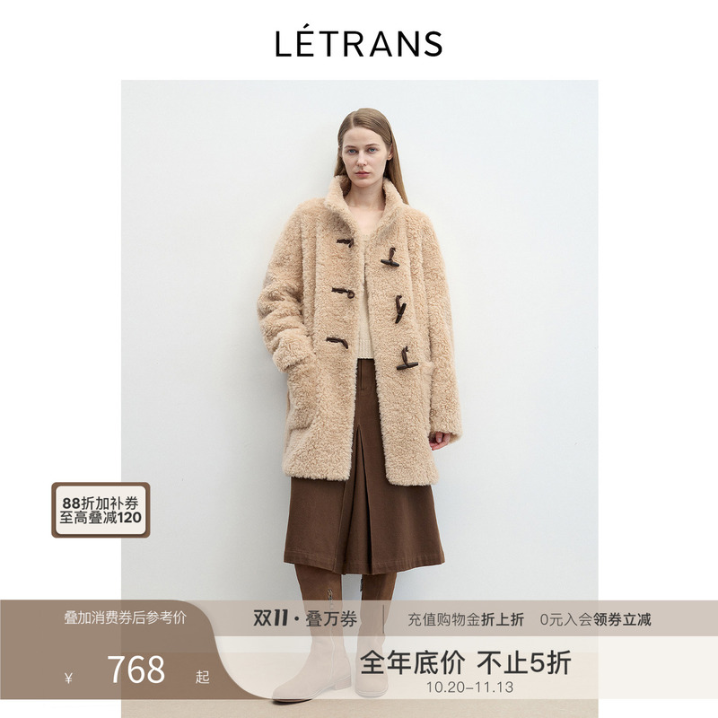 Yuan Yi Letrans Merino Wool Shearling Coat for Women, Composite Fur Integrated Mid-Length Fur Coat for Winter Yuan Yi Letrans Merino Wool Shearling Coat for Women, Composite Fur Integrated Mid-Length Fur Coat for Winter
