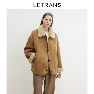 Yuanyi letrans winter coco merino pelz einteilige kontrastierende version wildleder pelzjacke nach außen gerichtet