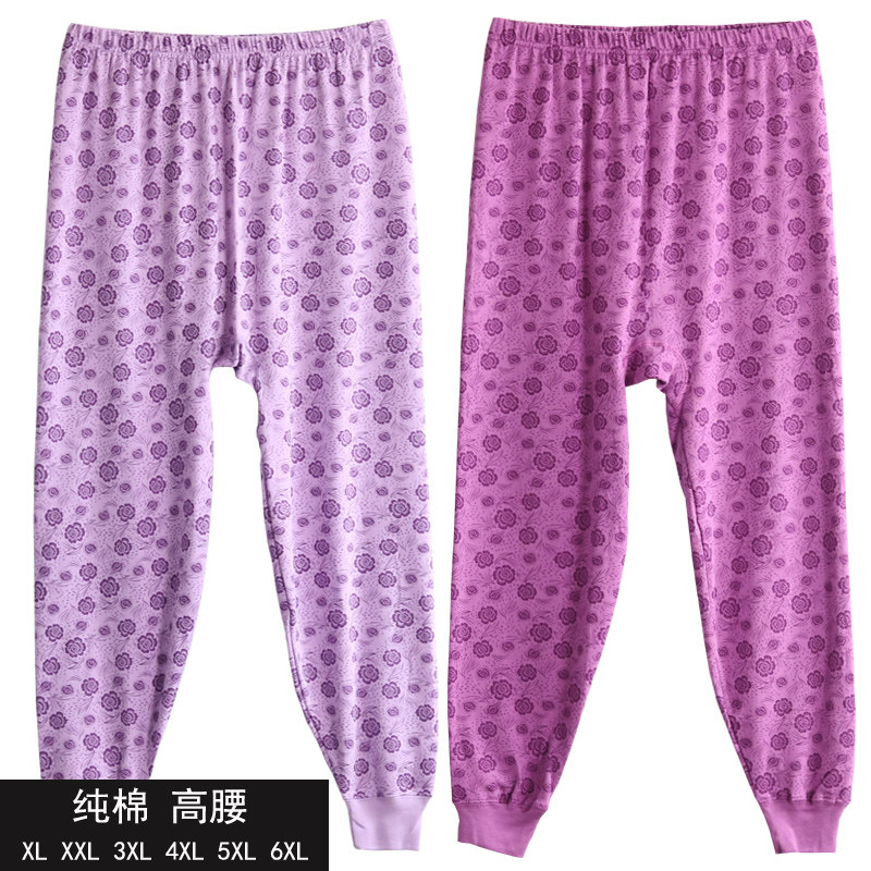 Add fertilizer, increase high waist and crotch, middle-aged and elderly pure cotton sanitary pants, cotton fat MM mother-in-law, large size, long line