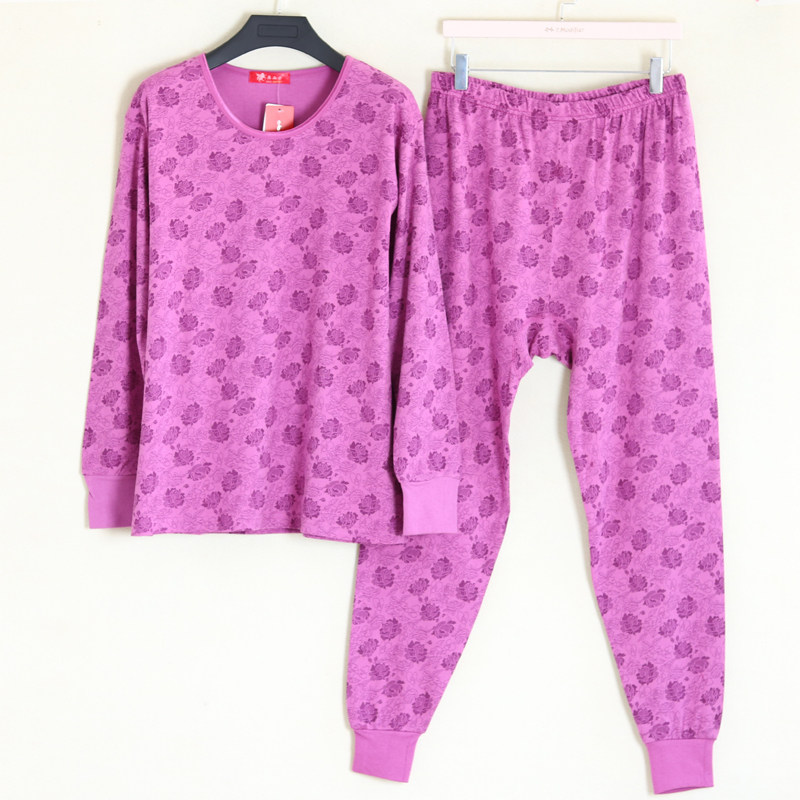 Add lady Lady Pure Cotton Autumn Clothes Sanitary Pants Suit Thin middle aged mother All cotton lingerie sanitary clothes Hygiene pants women