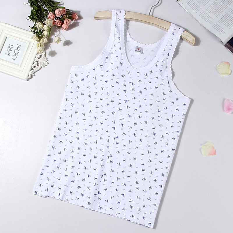 Trung niên và cũ ladies vintage cotton vest không tay vest kích thước lớn vai rộng tuổi áo mẹ mồ hôi áo sơ mi vải mẹ-in-law áo sơ mi