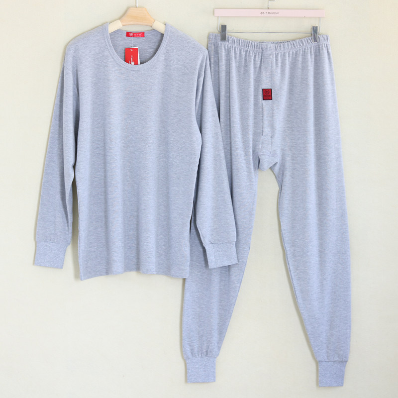 Add Fat Increase Men's Pure Cotton Autumn Clothing Sanitary Pants Fever Sweatpants Full Cotton Large Size Shirt Inner Lap Pants Sanitary Clothing Sanitary Pants