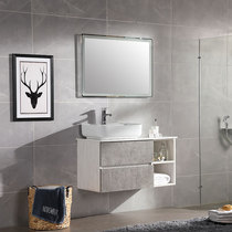 Nordic Smart Mirror Bath Cabinet Combination Industrial Wind Cement Grey Washbasin Modern Minima Marble Washstand