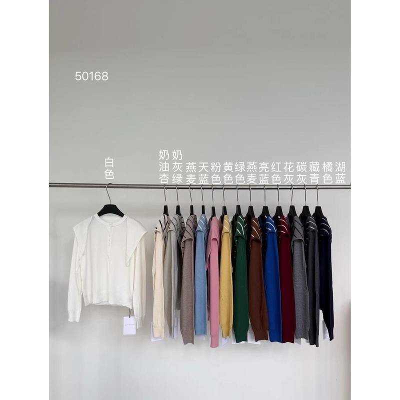 Bofinoa Original Design 2025 Autumn New Style 6-up Korean Style Sweater with Scarf for Women, Minimalist Knit Versatile