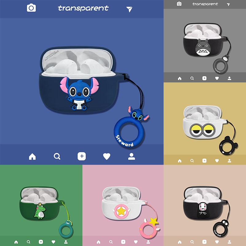 Suitable for Jbl Wave Beam Protective Case Wave Beam2 Earphone Case Cartoon Bluetooth Earphone Protective Case Tune Beam2 Glass Pod Earphone Case Integrated Anti-Drop Soft Case Charging Case