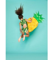 BAZARME European and American concave shape artifact children inflatable pineapple super large water pumping board floating board 45x90CM