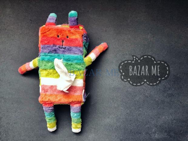 BAZAR ME Japan Healing Series Cute Pet Living Room Dining Room Car Mounted Tissue Box Set Rainbow Model