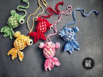 BAZARME folk handicraft inheritance weaving goldfish summer Dragon Boat Festival hanging egg cover five colors optional