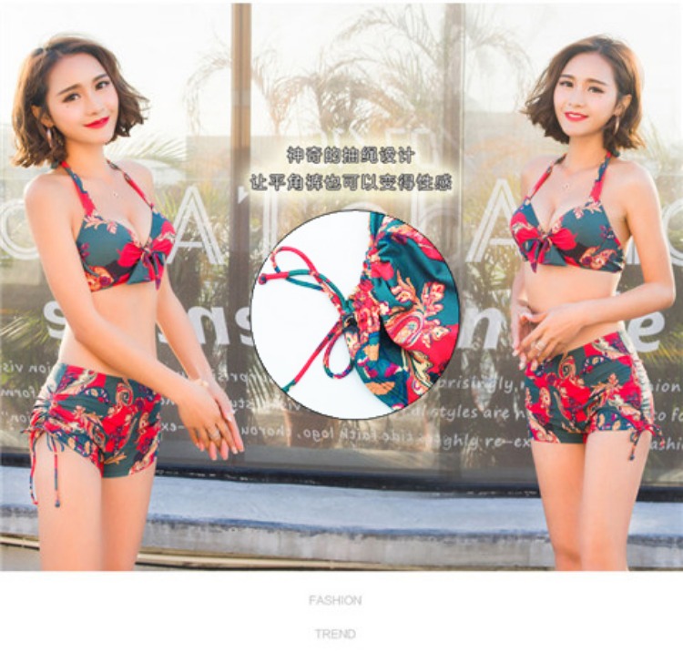 Cặp đôi đồ bơi bikini bikini ba mảnh kiểu vòng thép mỏng tập hợp quần short nam mùa xuân nóng bỏng kỳ nghỉ bên bờ biển 	đồ đôi gia đình đi biển