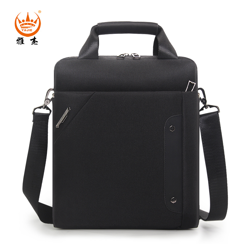 Business travel public briefcase Male handbag Men's Inclined Cross Computer Bag 13 inch File Package A4 Vertical Waterproof Oxford Business Bag-Taobao