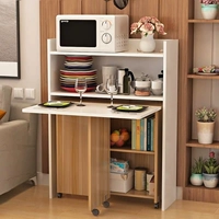 Обеденный стол длиной 1,2 м с боковым шкафчиком шириной 65 см, белый и светлый