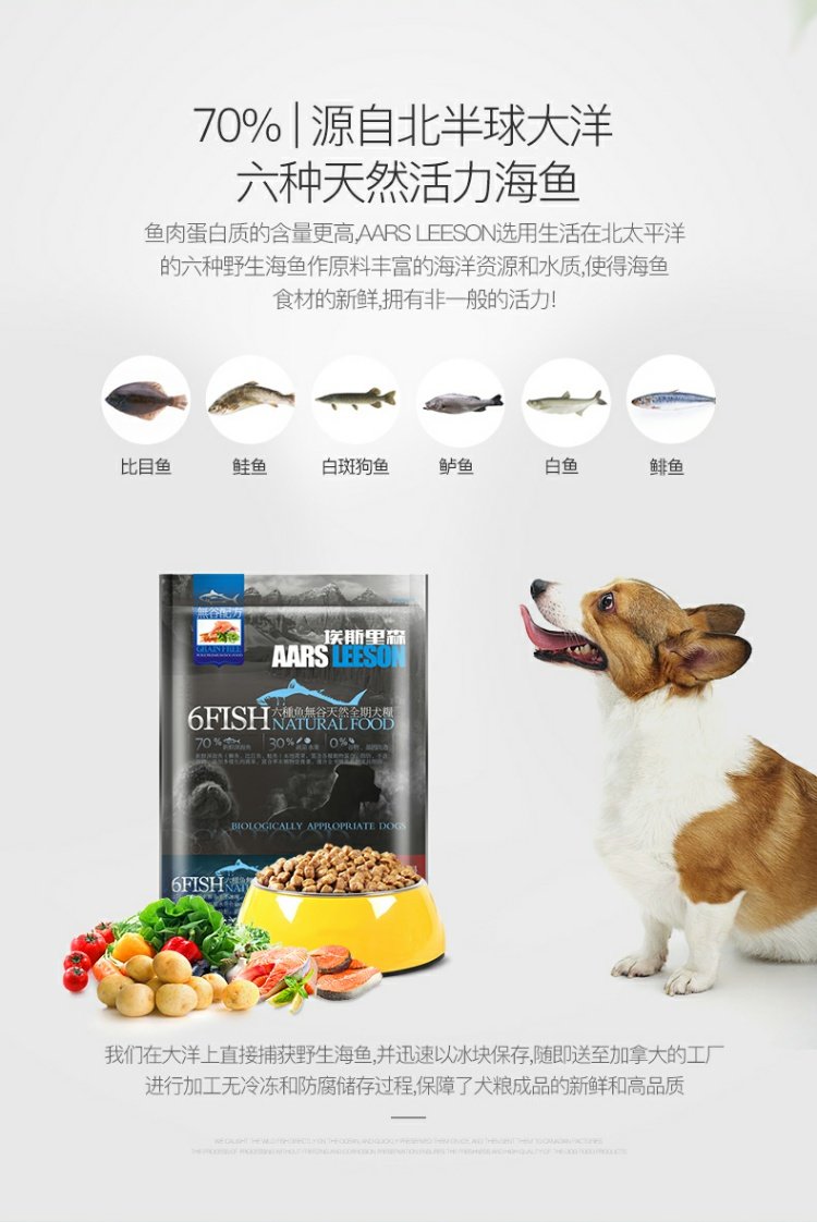 小型犬六种鱼通用犬粮1.5kg