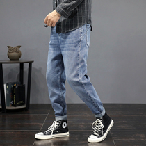 Hong Kong Tidal Wave Spring Autumn Season New Harun Jeans Mens Youth Pop High Street Loose Youth Cones Pants