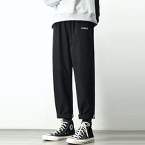 Hong Kong Tidal Wave Spring Autumn Season New Casual Pants Men Trend Letters Bf Wind Fall Sensation 90% Overalls Little Western Pants