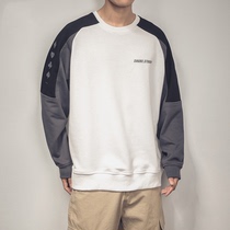 Hong Kong Chao brand round neck sweater mens Korean version of color lazy handsome coat Hong Kong style large size loose casual shirt