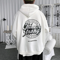 Hong Kong Chauded Spring and Autumn Season bf Wind Lianhood Male Port Wind Relaxed Youth English Printed Couple Long Sleeve Jacket