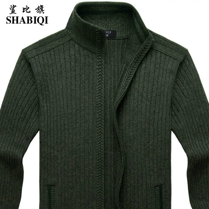 Thanh niên áo len áo len nam áo len mùa thu và mùa đông nam lỏng lẻo kích thước lớn kinh doanh đáy áo len áo len nam - Cardigan
