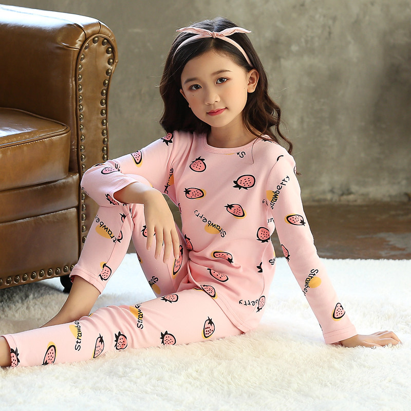 Cotton children spring and summer underwear set children's wear middle school children and boys long Johns baby girls pajamas home wear
