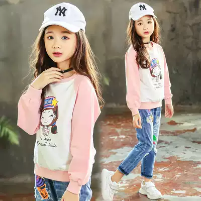 Girls autumn base shirt 2021 new children's clothing children's card sleeve long sleeve T-shirt