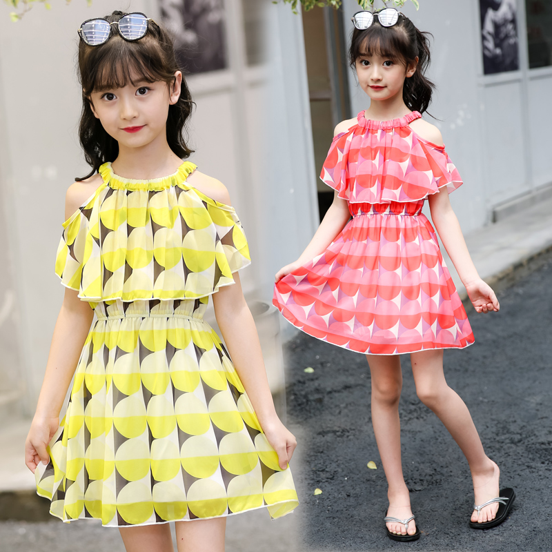 Cô gái ăn mặc 2019 Chiffed chúa váy cô gái Hàn Quốc mùa hè Air váy mới mùa hè ăn mặc trẻ em.