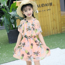 Girls dress 2022 new summer clothing childrens snow spinning princess dress girl Korean version Summer foreign air skirt