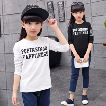 Childrens long-sleeved t-shirt Girls  autumn bottoming shirt top Childrens clothing large and medium-sized virgin girl printed baby t-shirt Spring and autumn