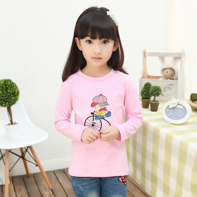 Girl's undershirt spring dress 2022 new CUHK Girl Han version Girls Long sleeve T-shirt Children's T-shirt girl blouse