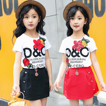 Childrens clothing 2022 new girls summer clothing season suits CUHK childrens fashion short sleeves Two sets of Korean versions of childrens clothes