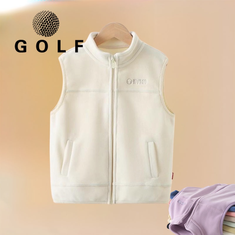 Golf Clothing Children's Vest, Older Children's Clothing, Golf Autumn and Winter Boys' and Girls' Warm Vest, Breathable Sleeveless Jacket