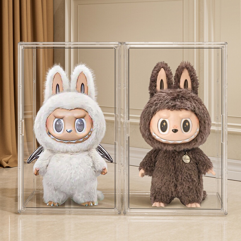 Labubu Archangel Acrylic Transparent Dustproof Display Box Bubble Mart Labubu Zimomo Leader Storage