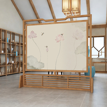  Custom new Chinese style flowers and birds hollow solid wood screen partition living room hotel pole hand warm foot Smart new product inspection