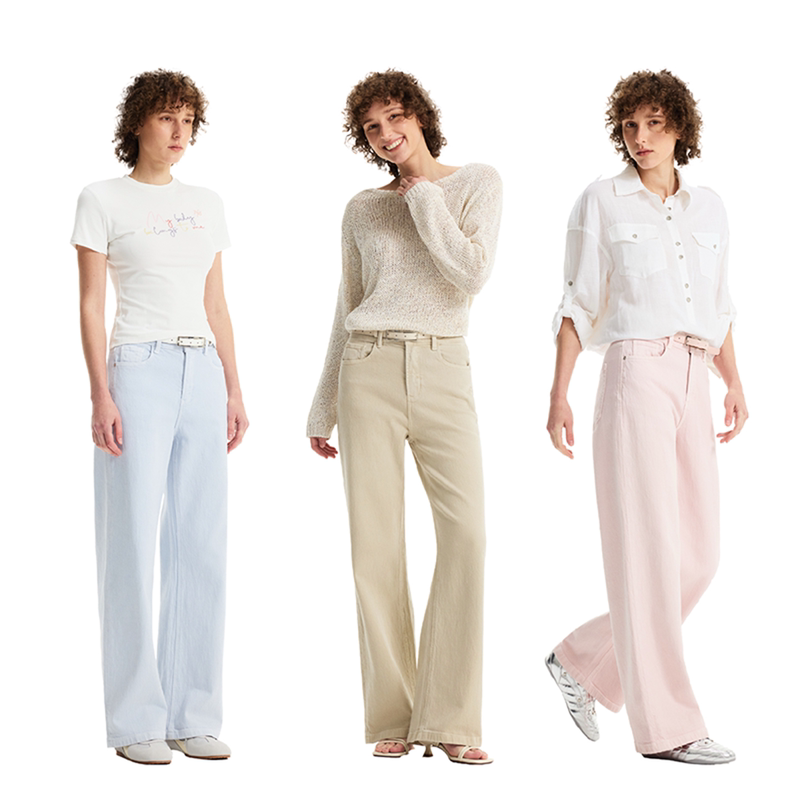 Utaotuo "Color Palette Series 001" Four-Way Stretch Non-Tight-Fitting Leg-Lengthening Straight-Leg High-Waisted Women's Jeans