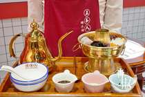 Dry ice milk tea sugar fruit fishing small hot pot dessert Copper pot Net red creative tableware Ice cream five people sugar shop