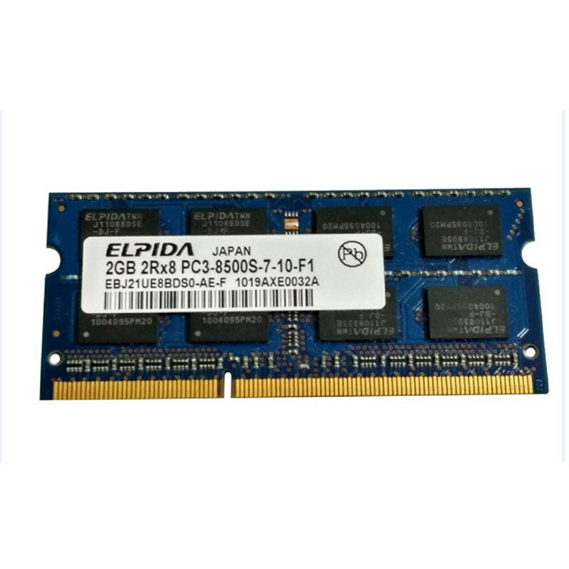RBI 2GB DDR3 1066 Notebook memory strip 2RX8 PC3-8500S EBJ21UE8BS0