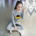 Bộ đồ ngủ cotton mùa xuân và cô gái giản dị size nhỏ S phim hoạt hình dễ thương Quần dài tay phục vụ tại nhà thường xuyên mặc đồ bộ Bên ngoài ăn mặc
