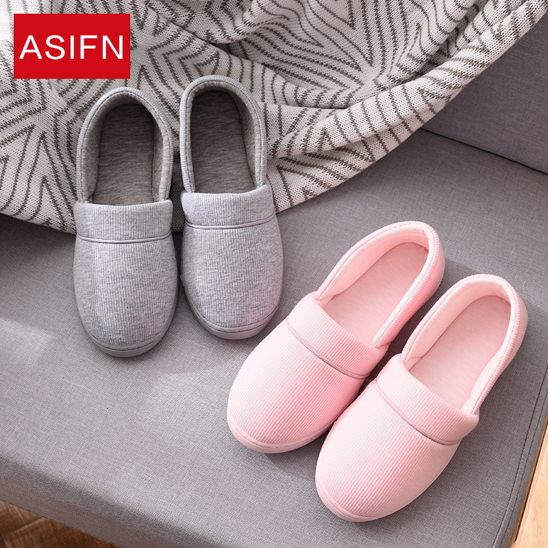 Pregnant women cotton slippers shoelace heel soft bottom thin non-slip warm belt heel spring and autumn moon shoes postpartum special winter