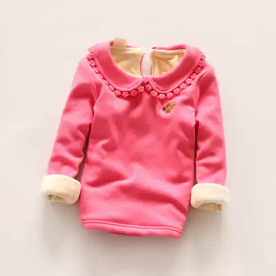 Girl baby plus velvet warm coat cotton long sleeve jacket autumn and winter embroidery squirrel warm clothing tail clearance