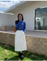 Clearance Original 149 yuan THE MIND Korean autumn pure cotton simple slim skirt