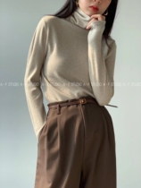 AF high-elastic pile pile collar knitted cashmere sweater autumn and winter high-neck bottoming shirt womens Korean version of the high-neck thin sweater