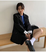 Clearance Original 259 yuan TM raw edge suit breasted niche all-match loose long-sleeved jacket