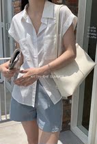 Clearance does not return do not change the original 89 yuan KITTIN temperament double pocket sleeveless loose short sleeve shirt Women