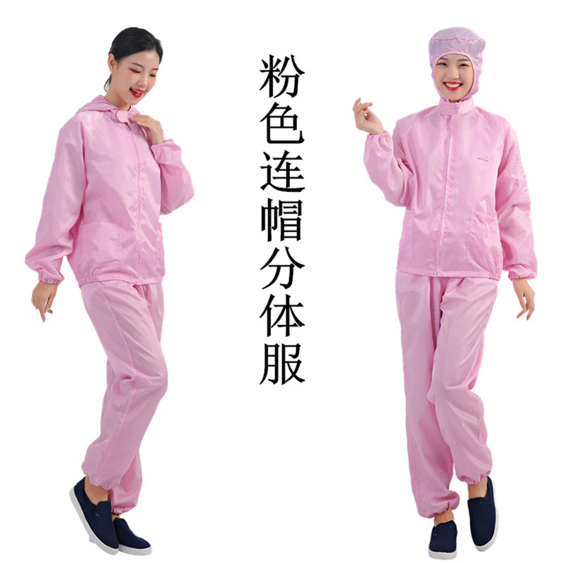 bảo hộ phòng sạch Chống tĩnh điện một mảnh quần áo không bụi có mũ trùm đầu chia mũ trùm đầu thắt lưng túi quần áo chống tĩnh điện xịt bảo vệ quần áo thực phẩm toàn thân găng tay vải phòng sạch quần áo tĩnh điện