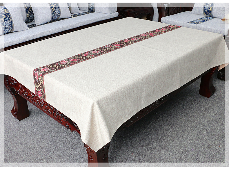 Kiểu Trung Quốc gỗ gụ bàn ăn bàn vải Bubu thuật phòng khách Zen chữ nhật vải bàn gỗ gió Chinese mới - Khăn trải bàn khăn ăn khách sạn