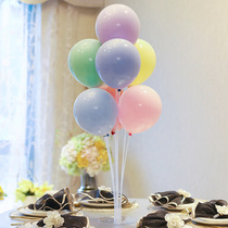 Balloon base table floating childrens birthday party dessert decoration table layout with balloon pole stand